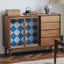 Vintage-Inspired Sideboard with Begonia Glass Panels Main Product Image