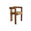 Vintage Wood Dining Chair Series with Sculpted Ash Frame and Plush Textured Seat