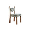 Vintage Wood Dining Chair Series With Turned Ash Legs and Patterned Upholstery