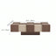 Wabi-Sabi Checkerboard Coffee Table with Travertine Inlay and Sculptural Tapered Base Dimensions