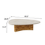 Wabi-Sabi Limestone Coffee Table with Sculptural Burlwood Base Dimensions