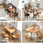 Walnut Solid Wood Expandable Dining Table, Small Size Main Product Image