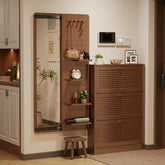 Walnut Wall Mirror With Peg Board Organizer Main Product Image