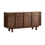 Walnut Wood Modern Sideboard with Hidden-Catch Cabinets and Shelves