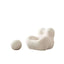 White boucle lounge chair with embrace-style design, perfect as a creative and lazy single sofa armchair