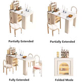 White Extendable Dining Table With Rock Slab Top Main Product Image