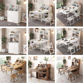 White Foldable Dining Table Set With 4 Chairs Main Product Image