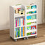White Modern Wood Vertical Bookshelf with Adjustable Shelves