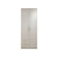 White Paneled Wardrobe Armoire With Vanity and Display Shelves