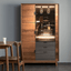 Wine Bar Cabinet With Glass Door And Drawers - Black Walnut Main Product Image