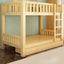 Wooden Bunk Bed With Ladder & Drawers - Natural Finish
