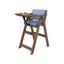 Wooden Kids Chair With PU Upholstery - Walnut/Blue