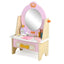 Wooden Kids Vanity Set with Mirror, Drawers & Chair in Pink, White or Yellow