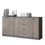 Woodgrain Storage Credenza Filing Cabinet With Drawers And Side Shelves