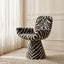 Zebra Print Sculptural Swivel Accent Vanity Chair Series in Velvet Main Product Image