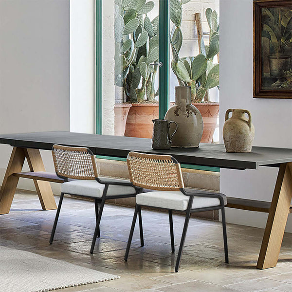 Juego de 2 sillas de comedor modernas de ratán con respaldo alto -  Cocochairs