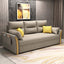Convertible full sleeper sofa bed in cotton & linen upholstery with storage function