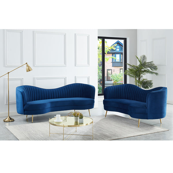 Ensemble de canapé de salon en velours bleu élégant, ensemble 3 pièces,  comprenant une causeuse, un canapé 3 places, décoration intérieure -  AliExpress