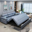 74 inch blue full sleeper convertible sofa with storage and pockets sofa bed