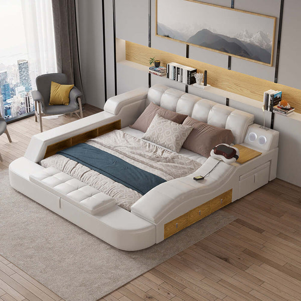 CIADAZ Estructura de Cama Box Spring Cuero sintético Blanco 90x190 cm, Base  De Cama, Estructura Cama, Marco De Cama, Bed Frame, Cama Juvenil, Cama  Dormitorio, Somier : : Hogar y cocina