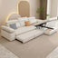 Off White Microfibres Reversible Sleeper Sectional Sofa with Chaise Pull Out Sofa Bed - Modern Furniture For Living Room