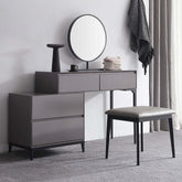 Elegant dressing table with drawers and mirror for makeup and skincare routines
