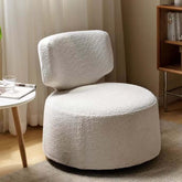 Cream swivel boucle sherpa accent chair without armrest, small and cozy for living room main product image