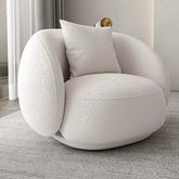 Ivory Gwyneth modern accent chair with bouclé sherpa upholstery for stylish lounge seating main product image