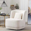 Modern Nordic swivel boucle sherpa chair with high back in white, blue, brown, and yellow colors main product image
