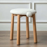 White and Ivory Makeup Vanity Stool for Elegant Beauty Routine