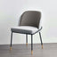 Modern upholstered linen cushion dining chair gray with armrest set of 2