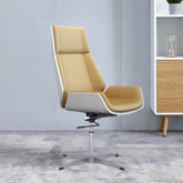 Faux Leather Office Chair with Wheels & Height Adjustment for Home Office