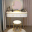 Nordic White Glossy Makeup Vanity with Oval Design and 2 Spacious Drawers