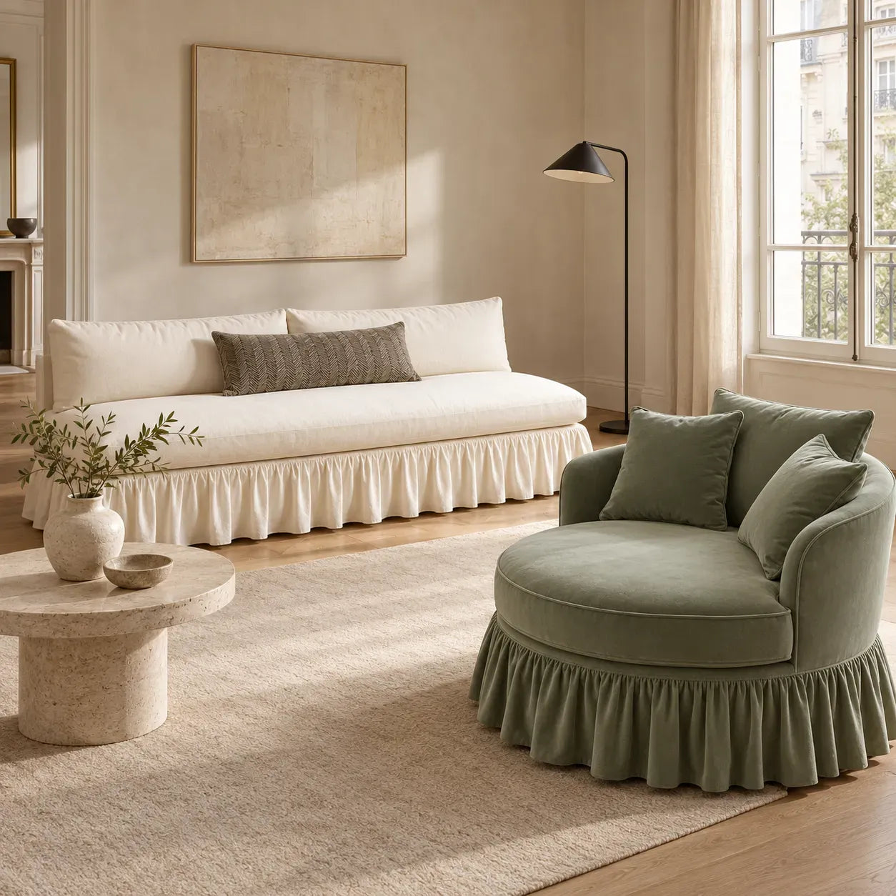 Ruffle Skirt Sofas: How to Choose and Style Them