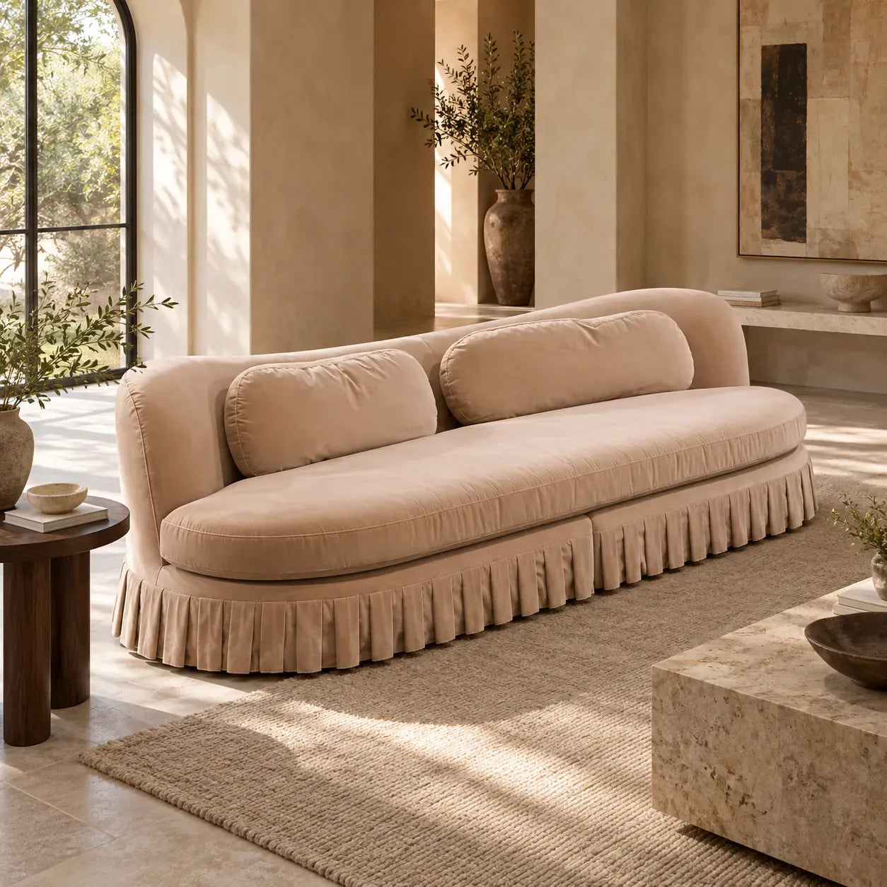 Pleated Skirt Sofa: Tailored Detail, Softer Living Rooms