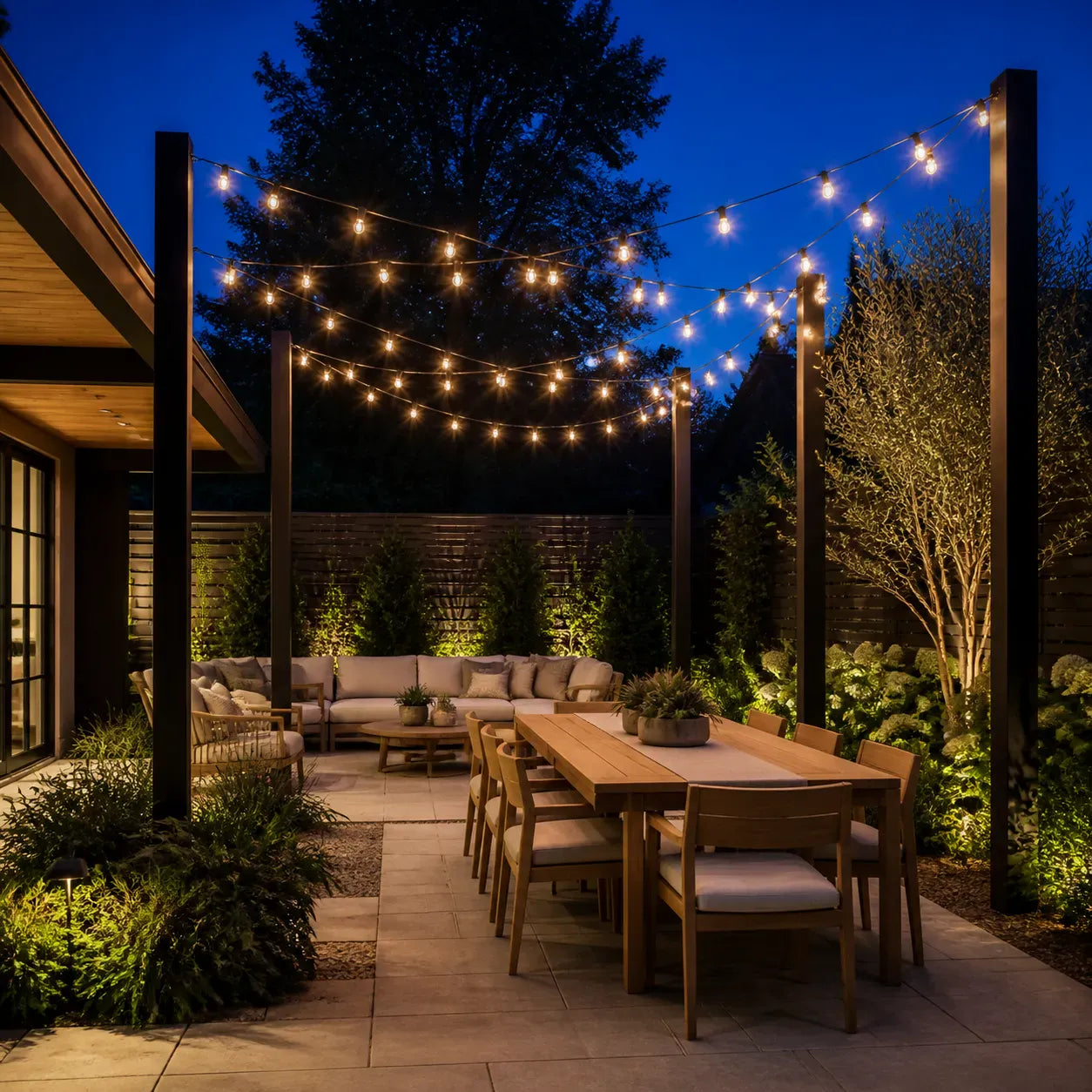 How to Hang Outdoor String Lights in Your Backyard