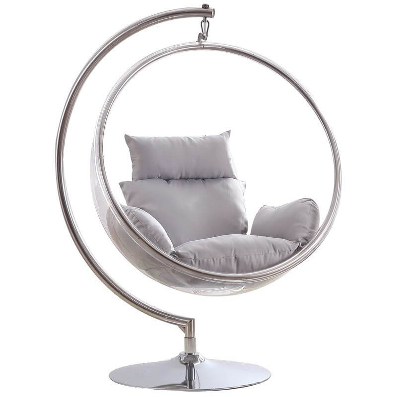 Blue and ruby transparent porch swing with alloy stand, cushions, and chain main product image