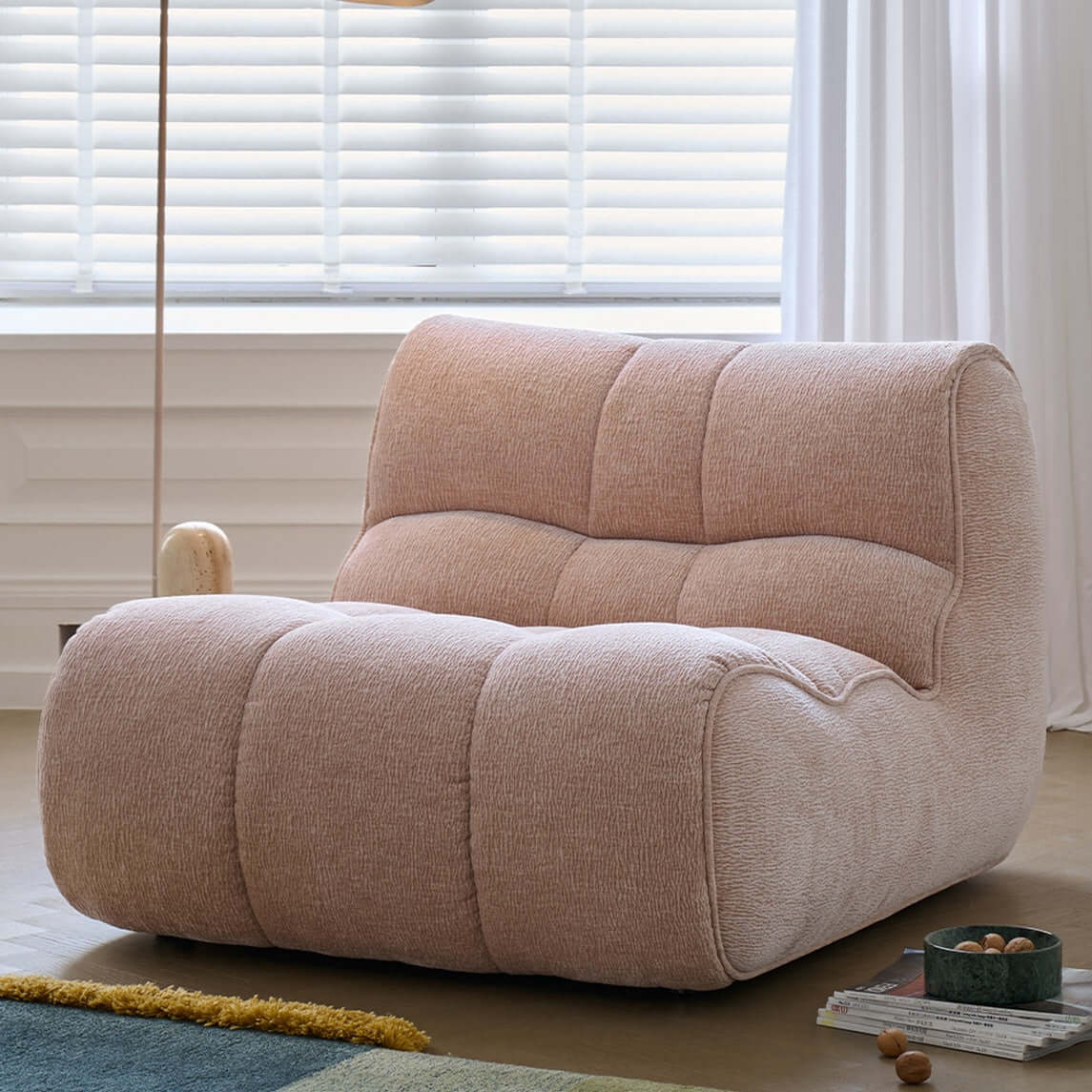 Cute Pet-Inspired Boucle Chair with Soft Chenille Fabric Main Product Image
