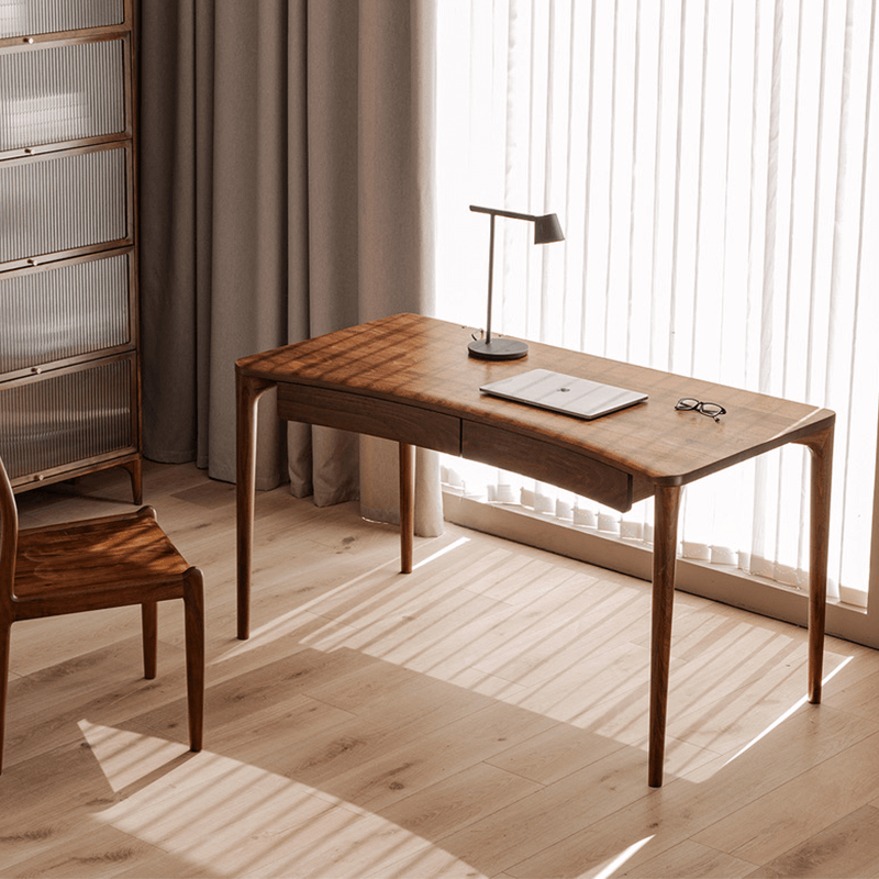 Modern Rustic Wooden Study Desk, Walnut Top, 1.2m/1.4m Main Product Image