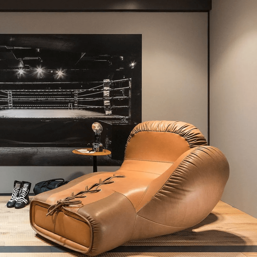 Nordic Luxury Boxing Glove Sofa With Faux Leather Finish Main Product Image