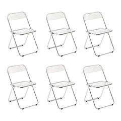 Scandinavian Style Silver Metal Leg Plastic & Acrylic Side Chair Dining Chairs