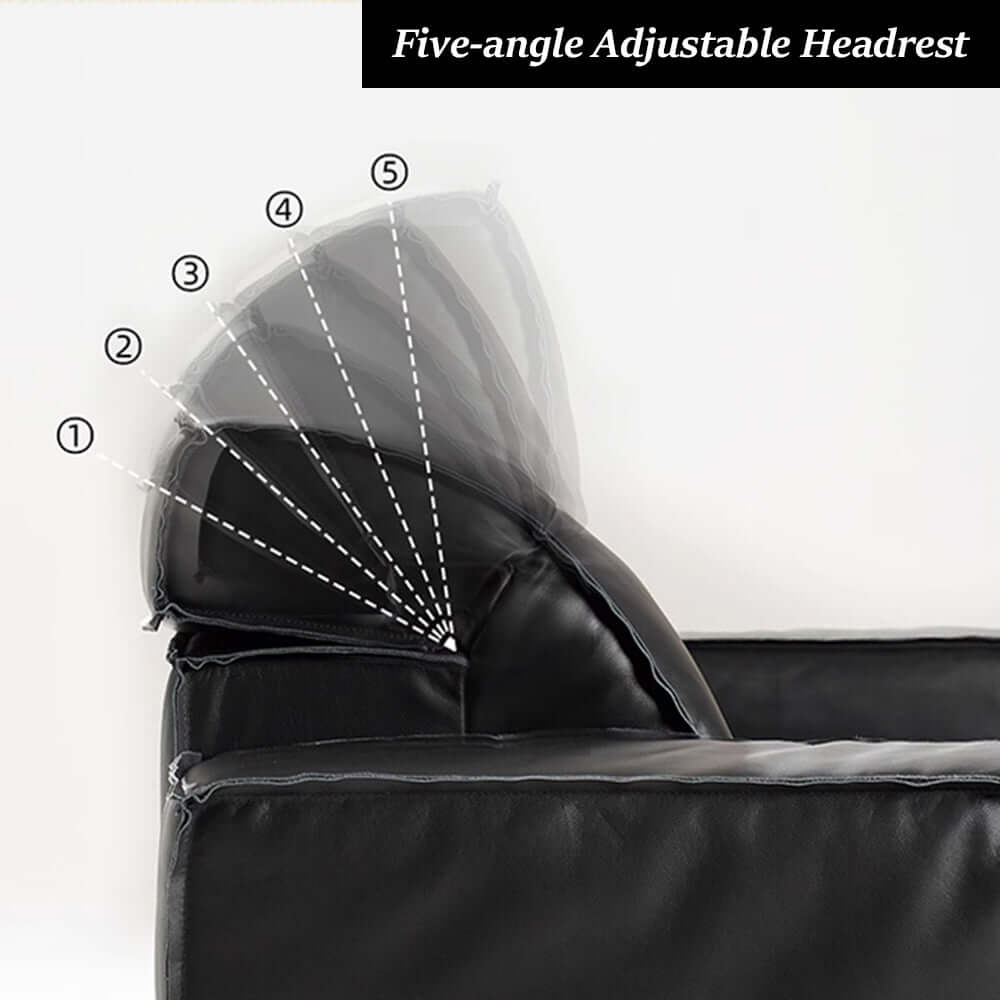 Retro leather pull out couch bed with electric smart remote, convertible for space-saving comfort