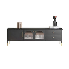 Modern Wood TV Stand Cabinet with Glass Door