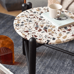 Contemporary Terrazzo Side Table - Unique Patterns and Easy Maintenance