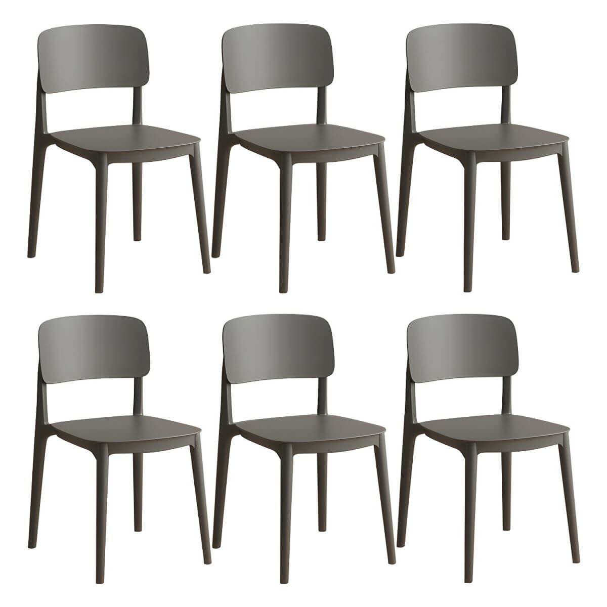 Scandinavian style stackable plastic and acrylic side chair for kitchen and dining