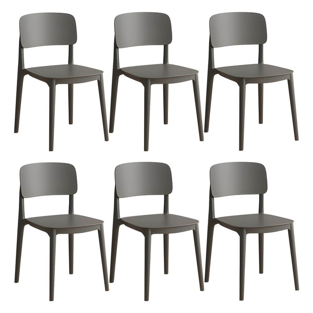 Scandinavian style stackable plastic and acrylic side chair for kitchen and dining