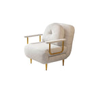 Convertible sofa sleeper with tufted back and polyester fiber upholstery