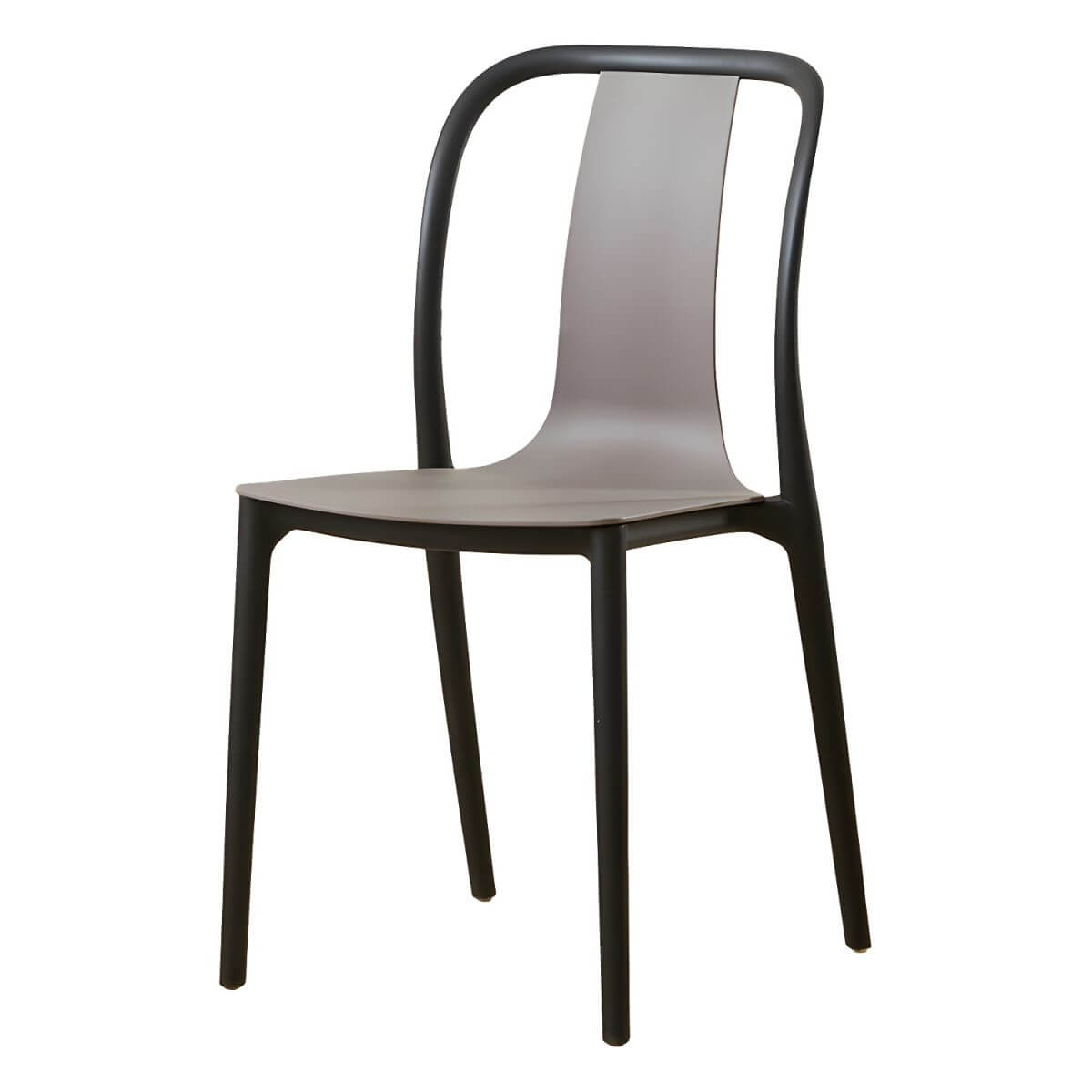Low-back plastic and acrylic side chair with modern style for kitchen and dining areas