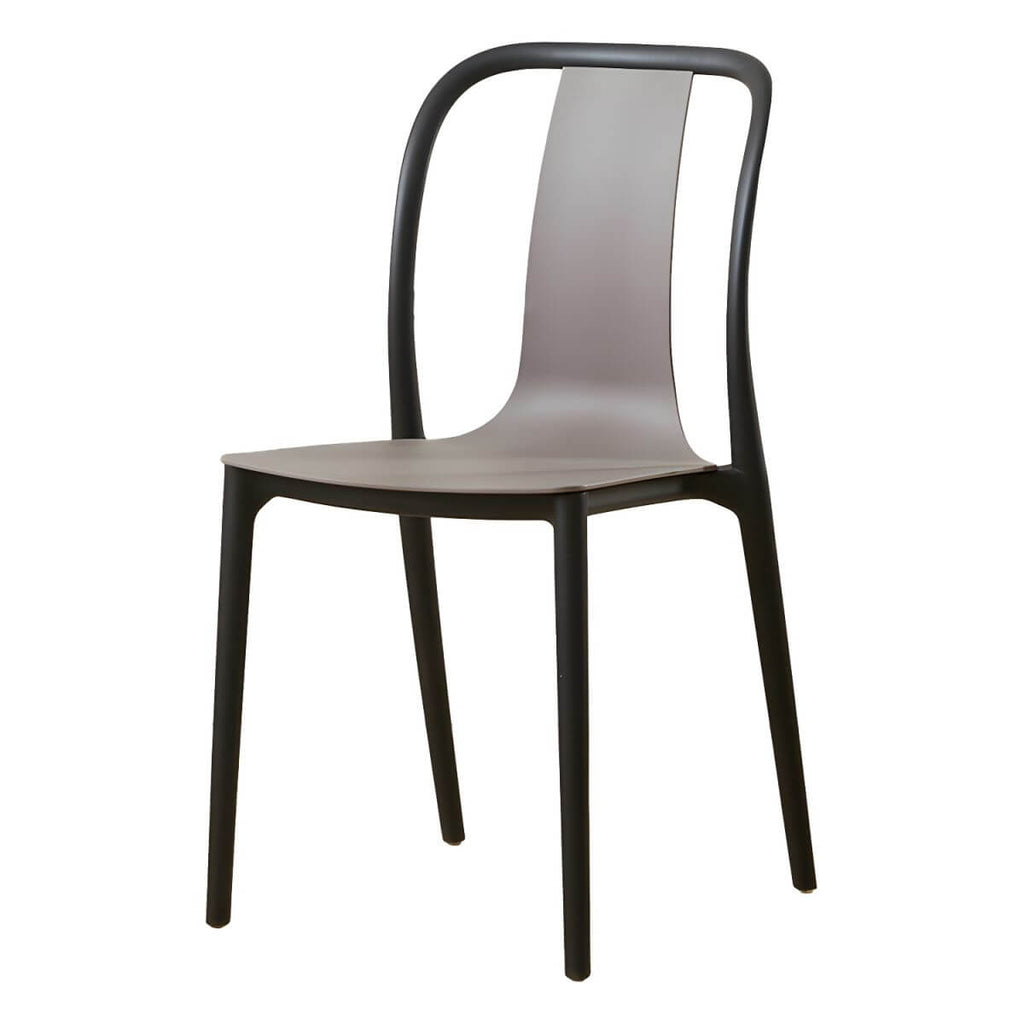 Low-back plastic and acrylic side chair with modern style for kitchen and dining areas