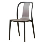 Low-back plastic and acrylic side chair with modern style for kitchen and dining areas